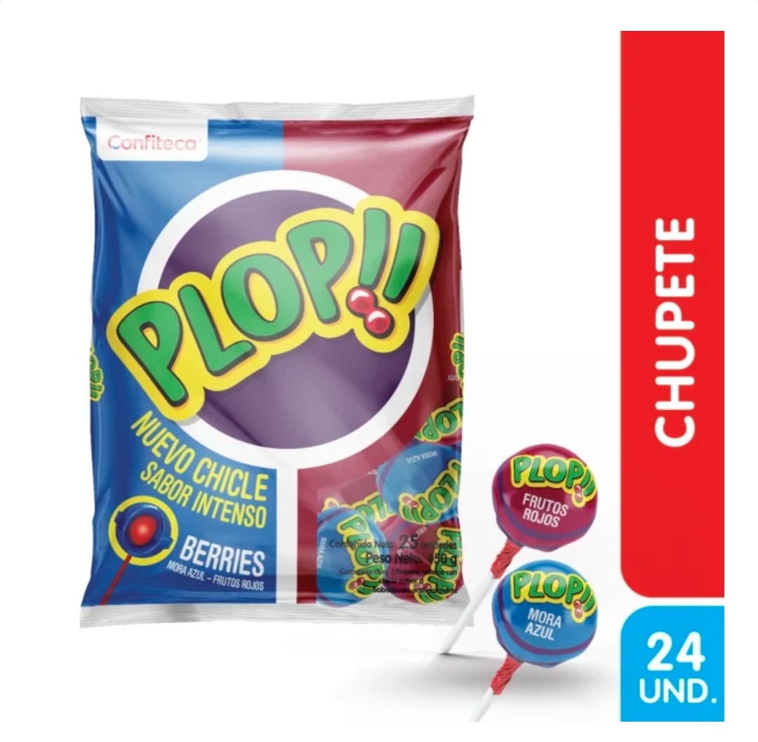 CHUPETES PLOP BERRIES MORA AZUL/FRUTOS ROJOS 24
