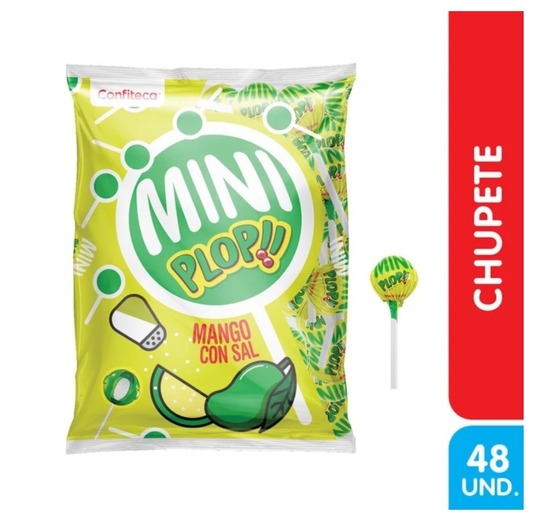 CHUPETES MINI/PLOP MANGO/SAL 48UND