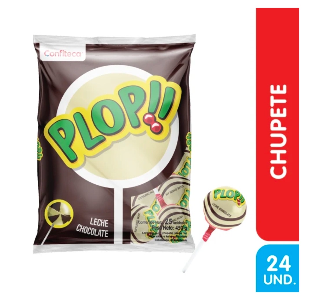 CHUPETES PLOP LECHE/CHOCOL 24UND