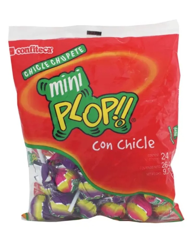 CHUPETES MINIPLOP CON CHICLE 24UND