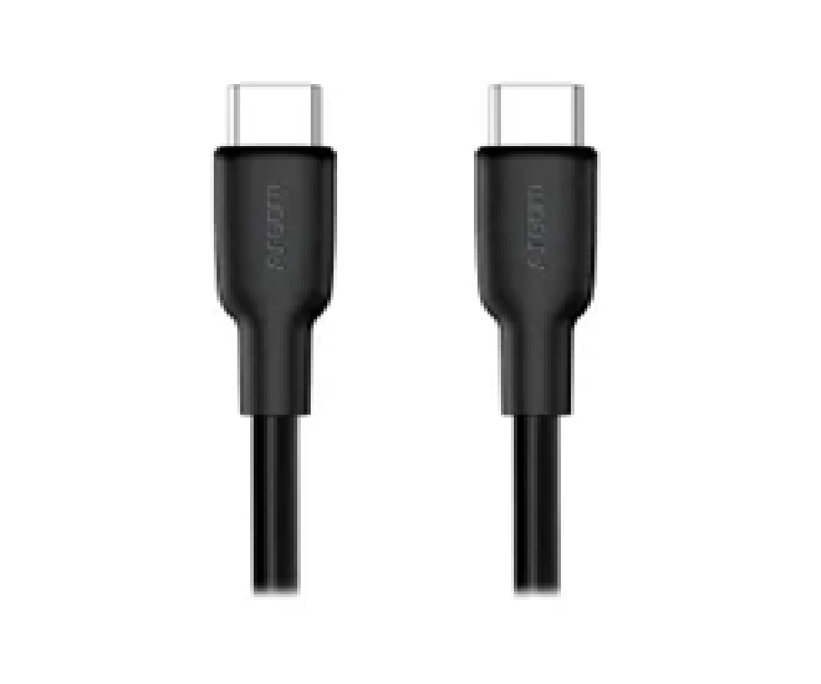 Cable Argom de silicona tipo C a tipo C 65W 1.8Mts Dura Flex negro