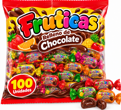 FRUTICAS RELLENO DE CHOCOLATE X 100