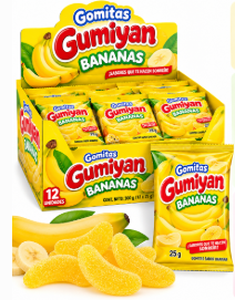 GOMITAS GUMIYAN BANANAS 25G X12U