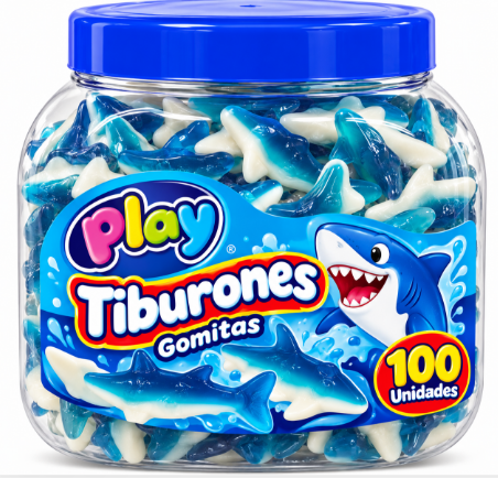 GOMITAS PLAY TIBURONES TARRO X100U