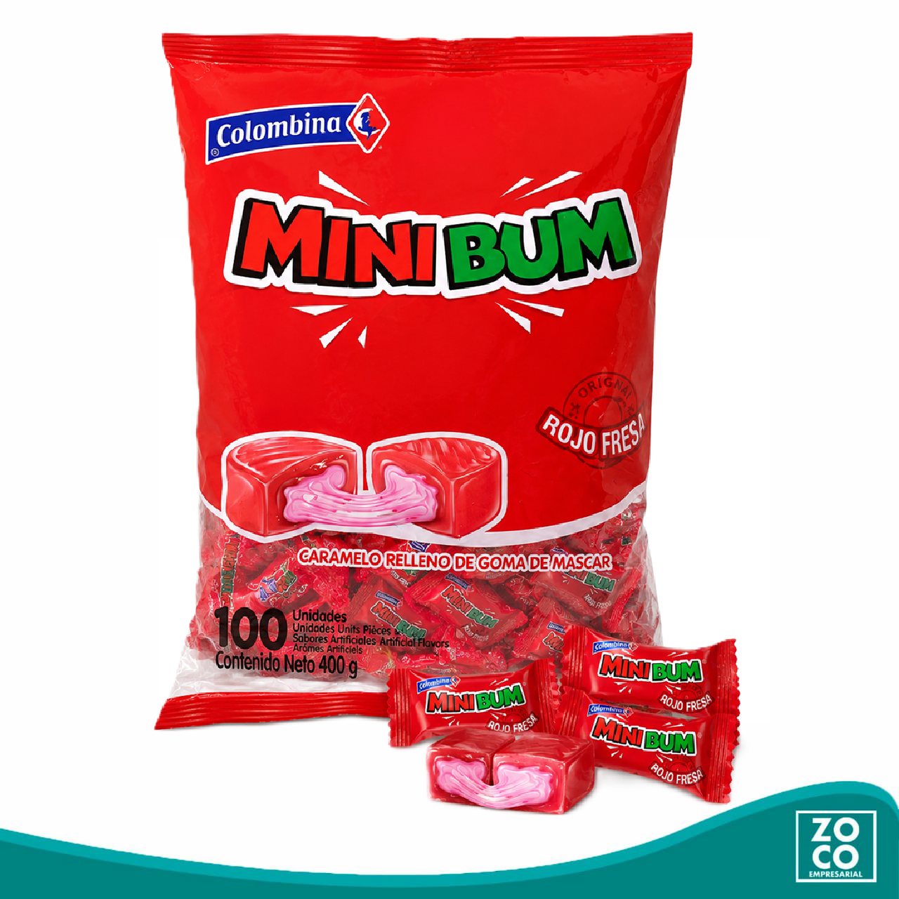 CARAMELO MINI BUM FRESA X100U X16F