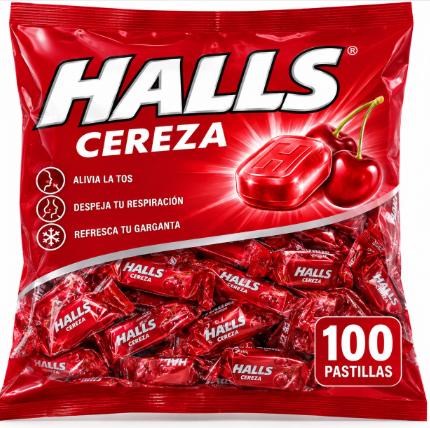 HALLS FDA ROJO X100